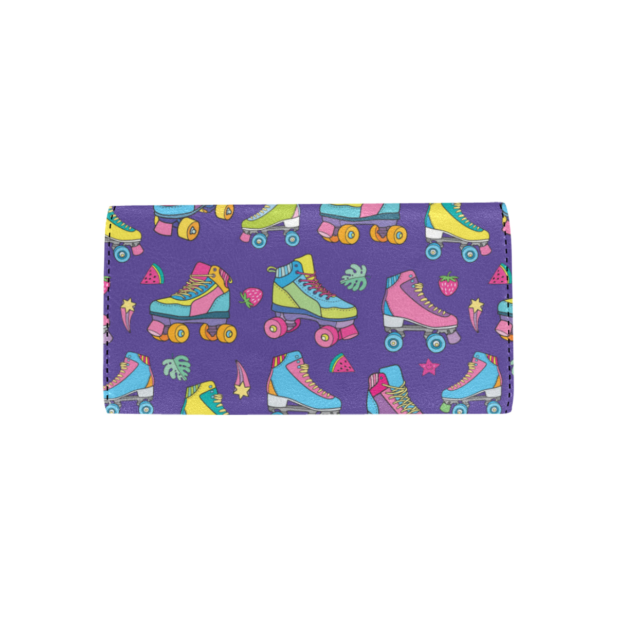Roller skate Colorful Pattern Print Design A05 Women's Trifold Wallet