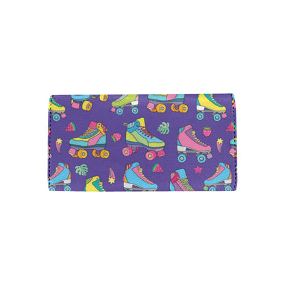 Roller skate Colorful Pattern Print Design A05 Women's Trifold Wallet