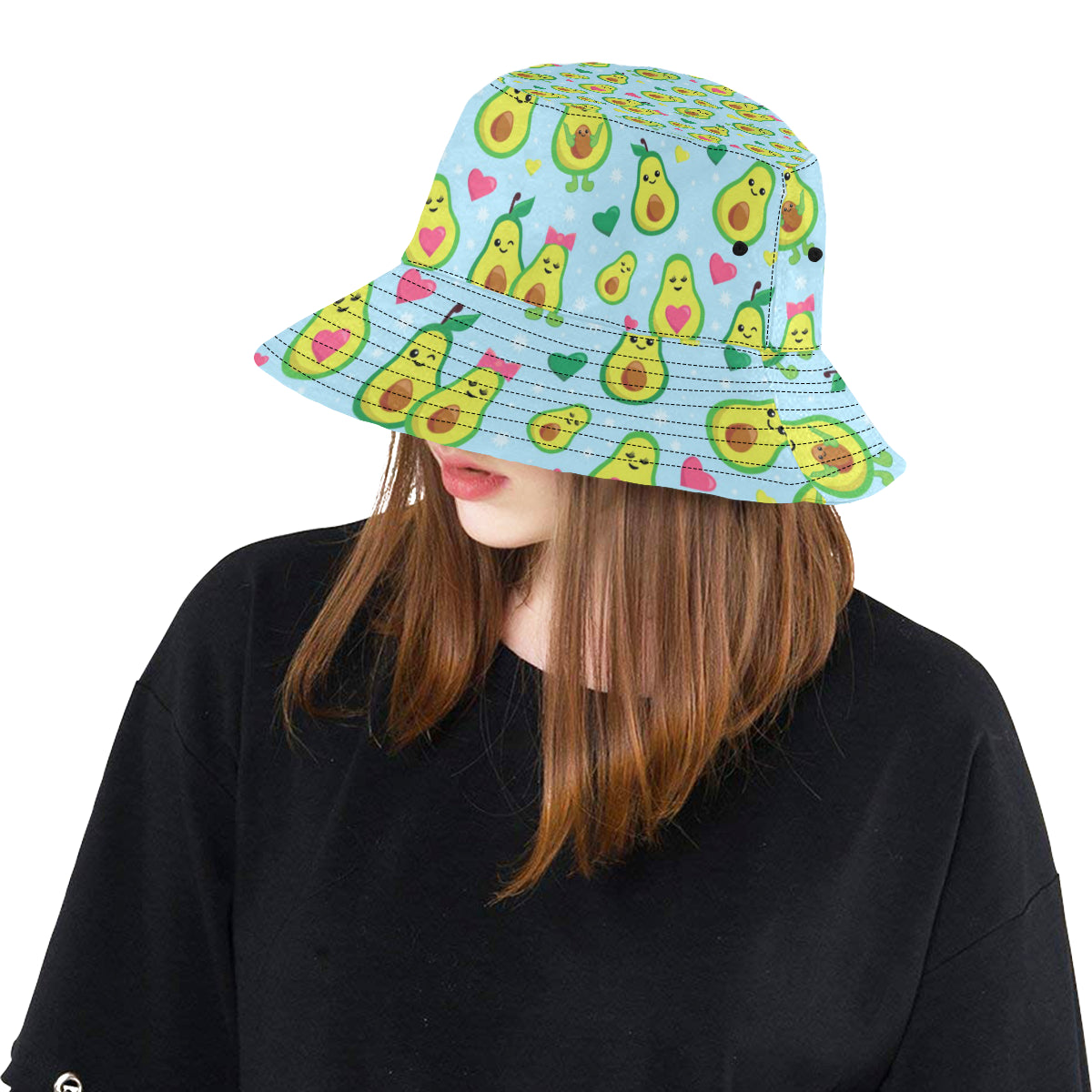 Avocado Pattern Print Design AC09 Unisex Bucket Hat