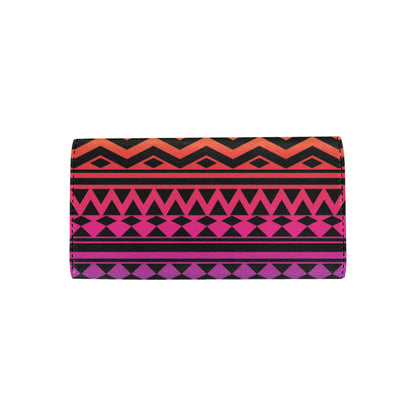 Rainbow Tribal Pattern Print Design A02 Women's Trifold Wallet