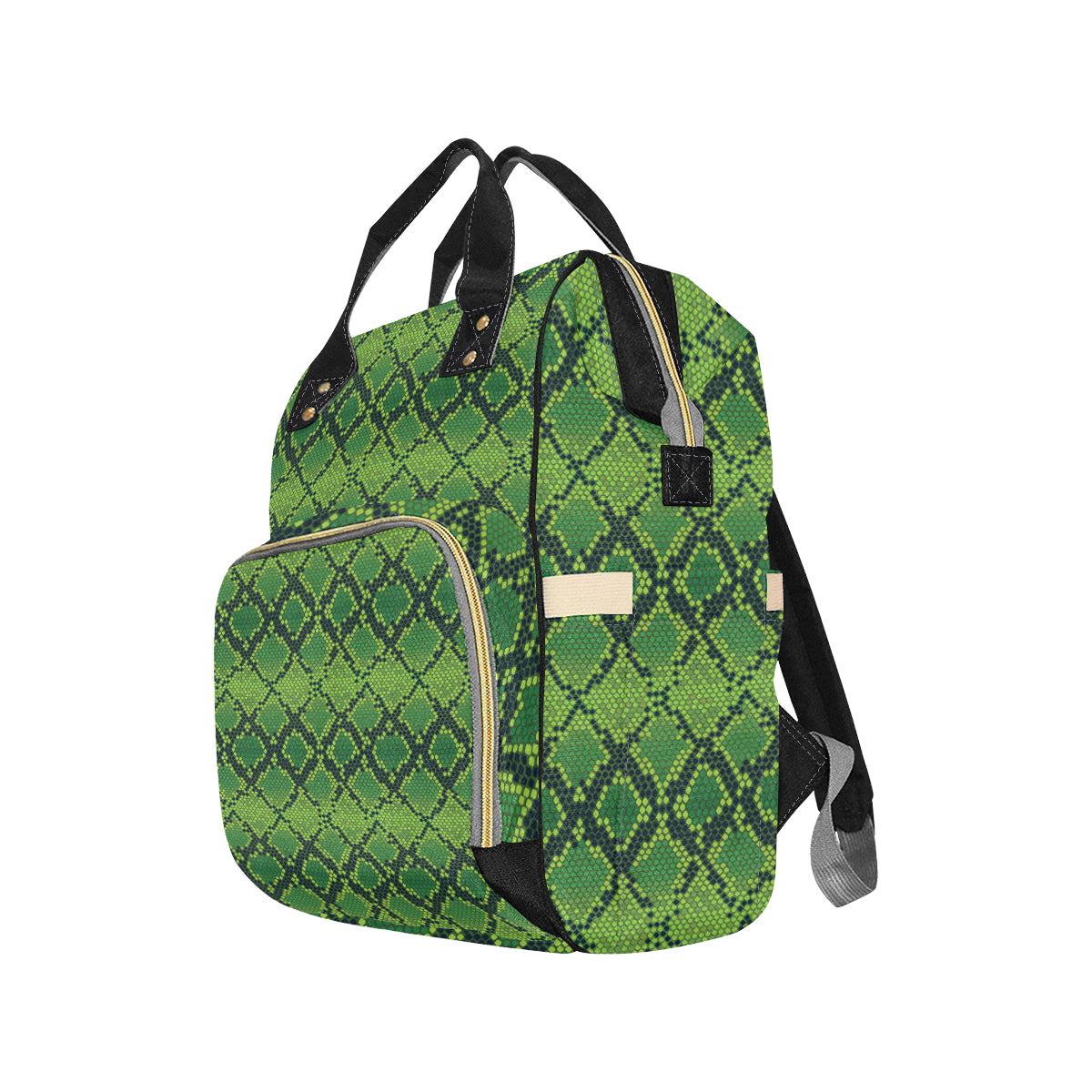 Python Green Pattern Print Design A01 Diaper Bag Backpack