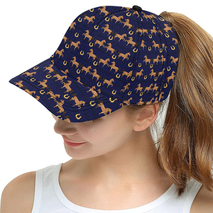 Horse Luxury Themed Pattern Print Snapback Cap