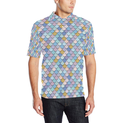 Mermaid Scales Pattern Print Design 05 Men Polo Shirt