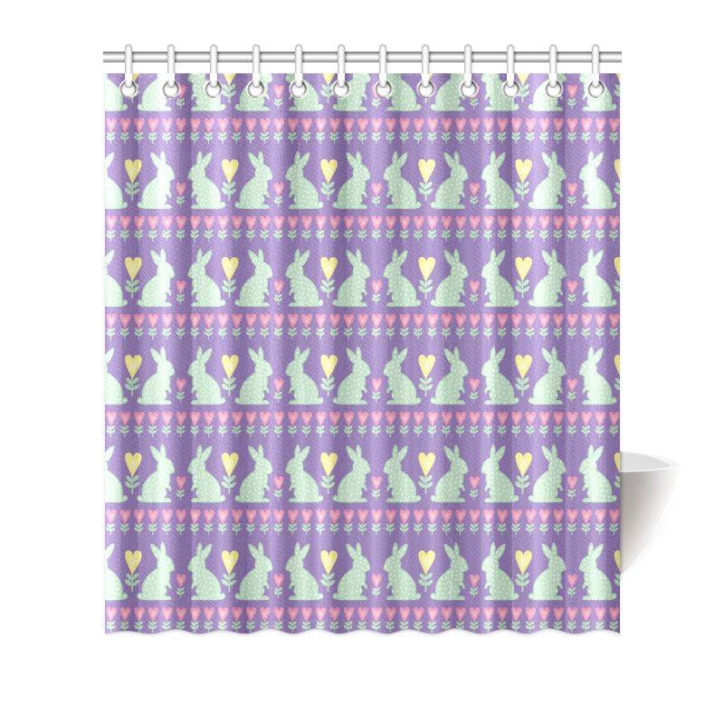 Rabbit Pattern Print Design RB01 Shower Curtain