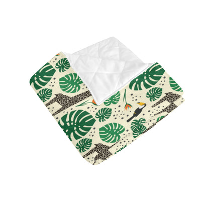 Rainforest Giraffe Pattern Print Design A02 Premium Quilt