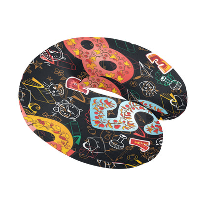 Number Pattern Print Design A03 U-Shaped Travel Neck Pillow