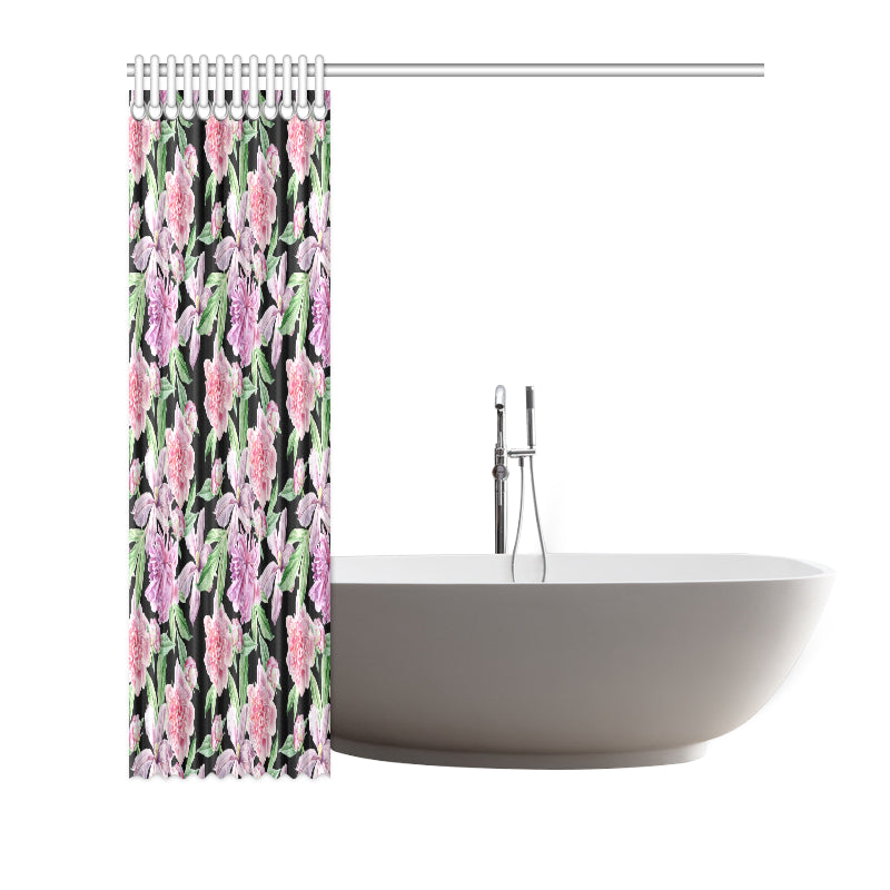Peony Pattern Print Design PE08 Shower Curtain