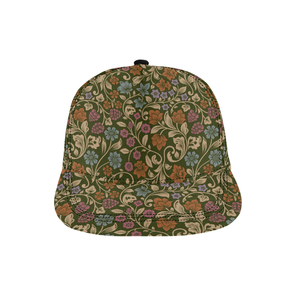 Floral Vintage Print Pattern Snapback Cap