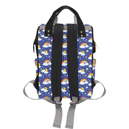 Rainbow Space Design Print Diaper Bag Backpack