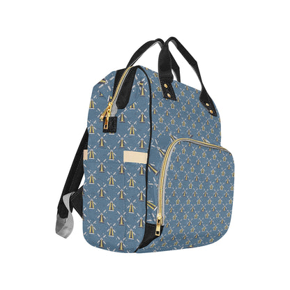 Windmill Pattern Print Design 03 Diaper Bag Backpack