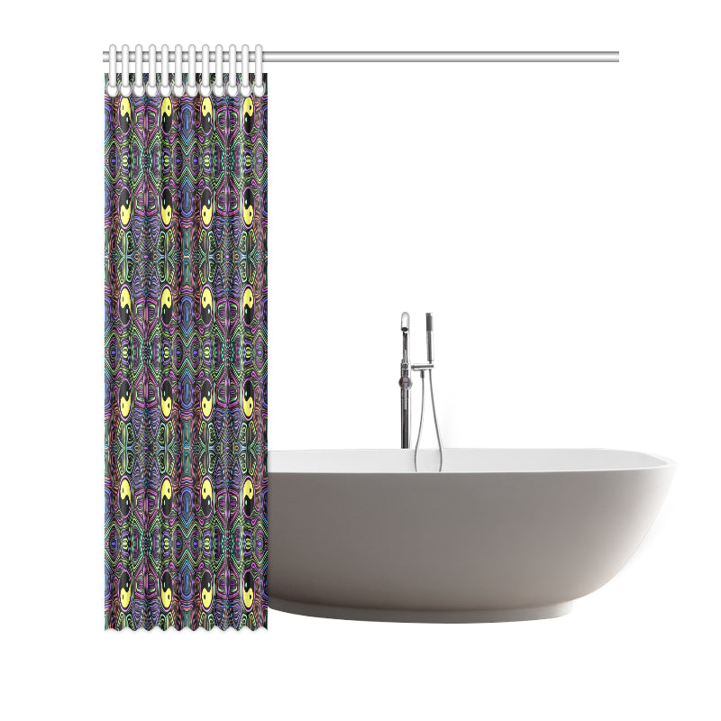 Yin Yang Neon Color Design Print Shower Curtain