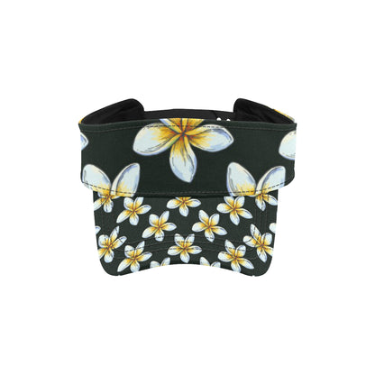 White Plumeria Pattern Print Design PM022 Unisex Sun Visor