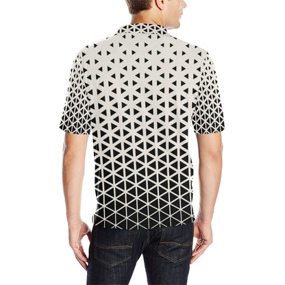 Geometric Black White Pattern Print Design 03 Men Polo Shirt