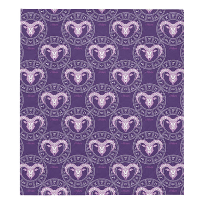 Aries Zodiac Pattern Print Design 02 Premium Quilt