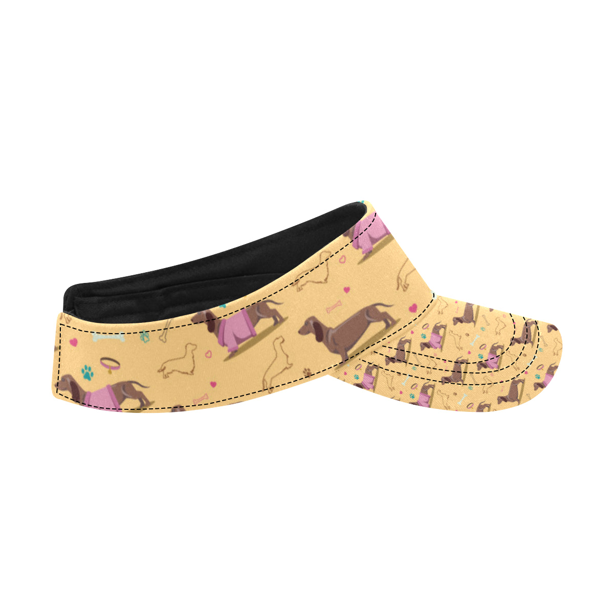 Dachshund Pattern Print Design 07 Unisex Sun Visor