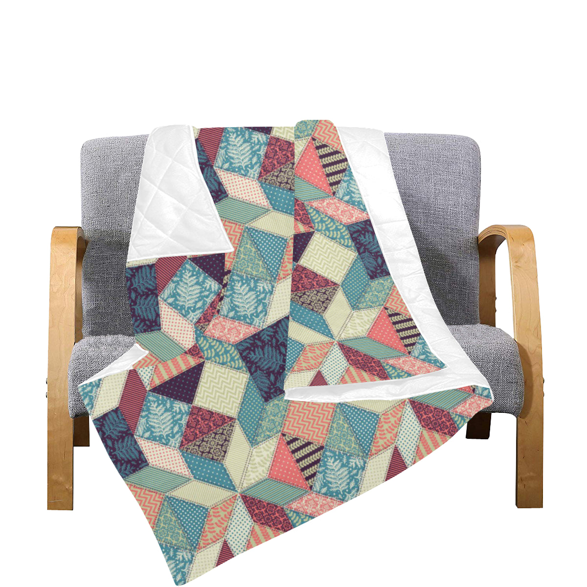 Patchwork Pattern Print Design 02 Premium Quilt