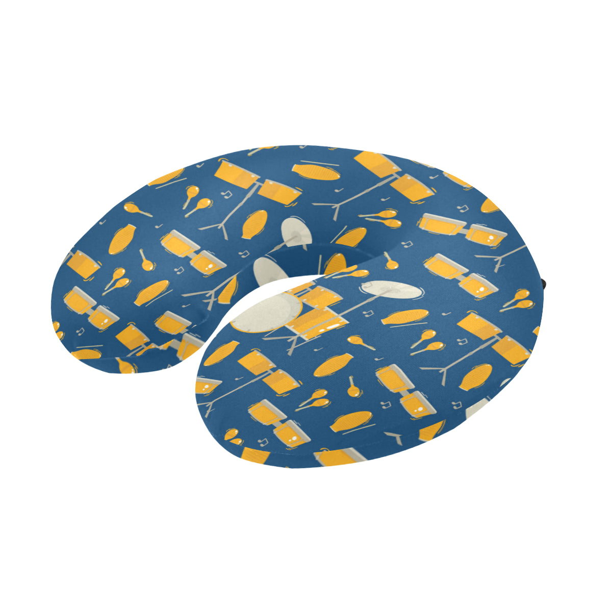 Drum Set Pattern Print Design 03 U-Shaped Travel Neck Pillow
