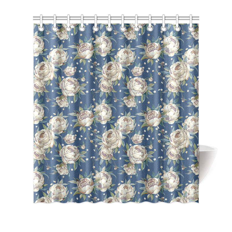 Peony Pattern Print Design A03 Shower Curtain