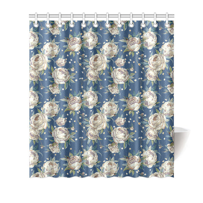 Peony Pattern Print Design A03 Shower Curtain