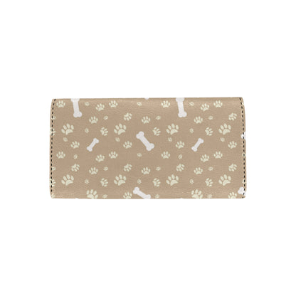 Dog Bone Paw Pattern Print Design 01 Women's Trifold Wallet