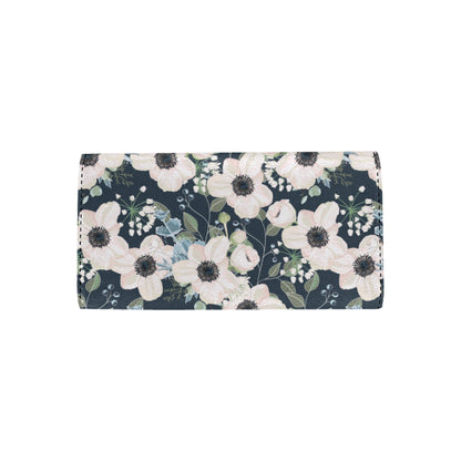 Anemone Pattern Print Design AM02 Women's Trifold Wallet