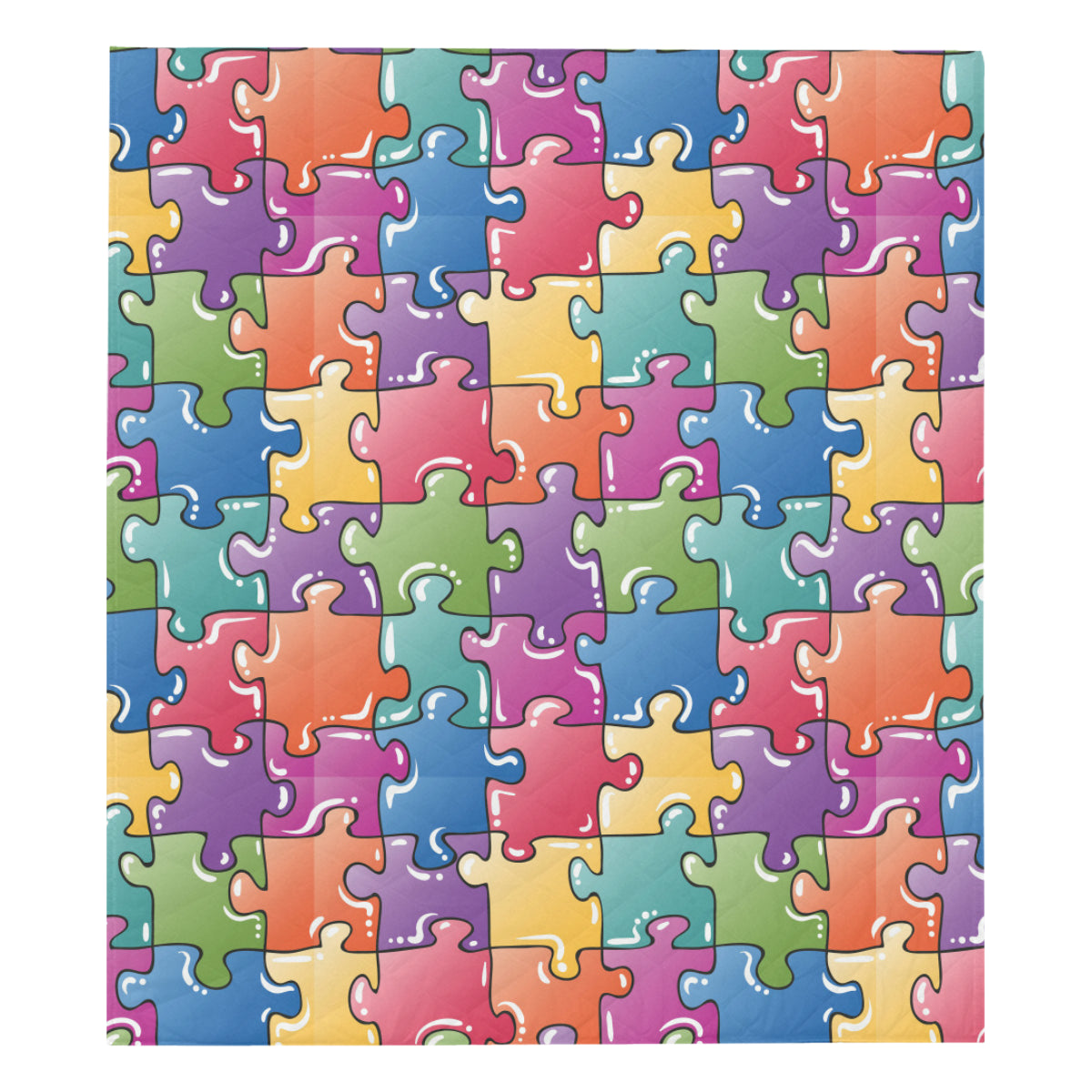 Puzzle Pattern Print Design A05 Premium Quilt