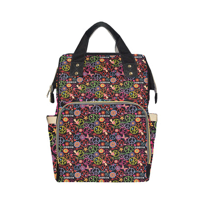 Peace Sign Colorful Design Print Diaper Bag Backpack