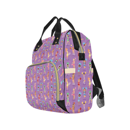 Cheerleader Pattern Print Design 02 Diaper Bag Backpack