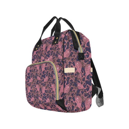 Octopus Pattern Print Design A03 Diaper Bag Backpack