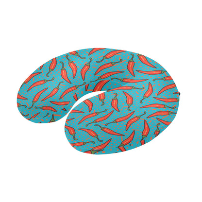 Chilli Pepper Pattern Print Design 05 U-Shaped Travel Neck Pillow