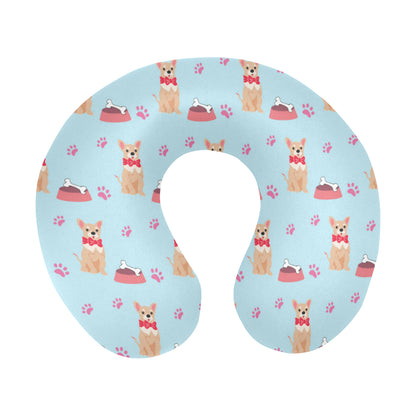 Chihuahua Pattern Print Design 05 U-Shaped Travel Neck Pillow