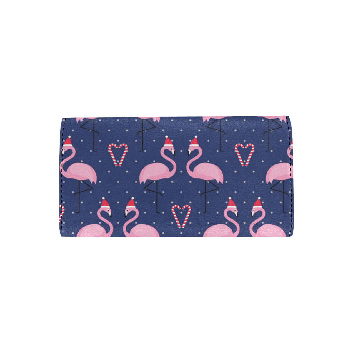 Flamingo Christmas Women's Trifold Wallet