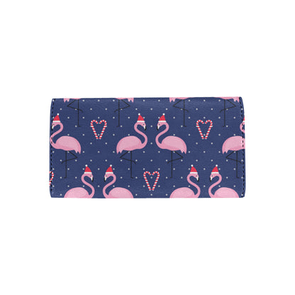 Flamingo Christmas Women's Trifold Wallet