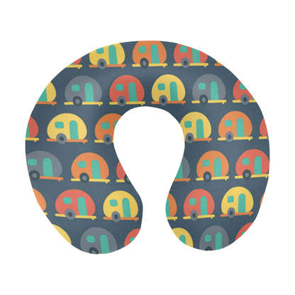 Camper Pattern Print Design 02 U-Shaped Travel Neck Pillow