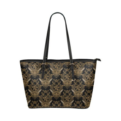Eye of Horus Mandala Style Leather Tote Bag