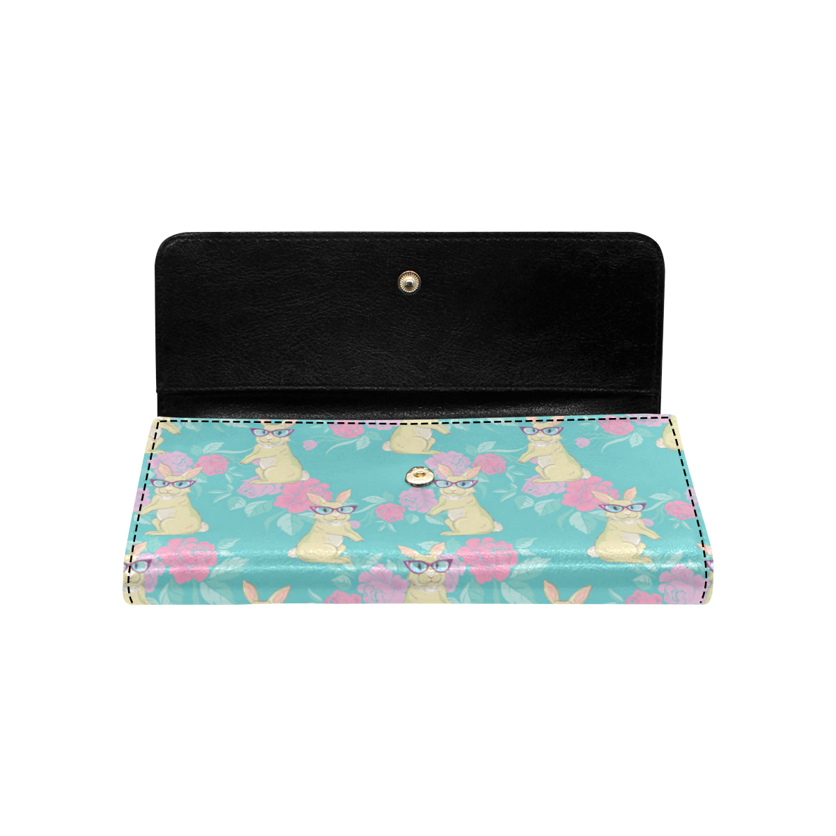 Rabbit Pattern Print Design RB05 Women's Trifold Wallet