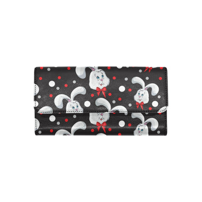 Rabbit Pattern Print Design RB012 Women's Trifold Wallet