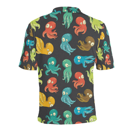 Octopus Pattern Print Design A01 Men Polo Shirt