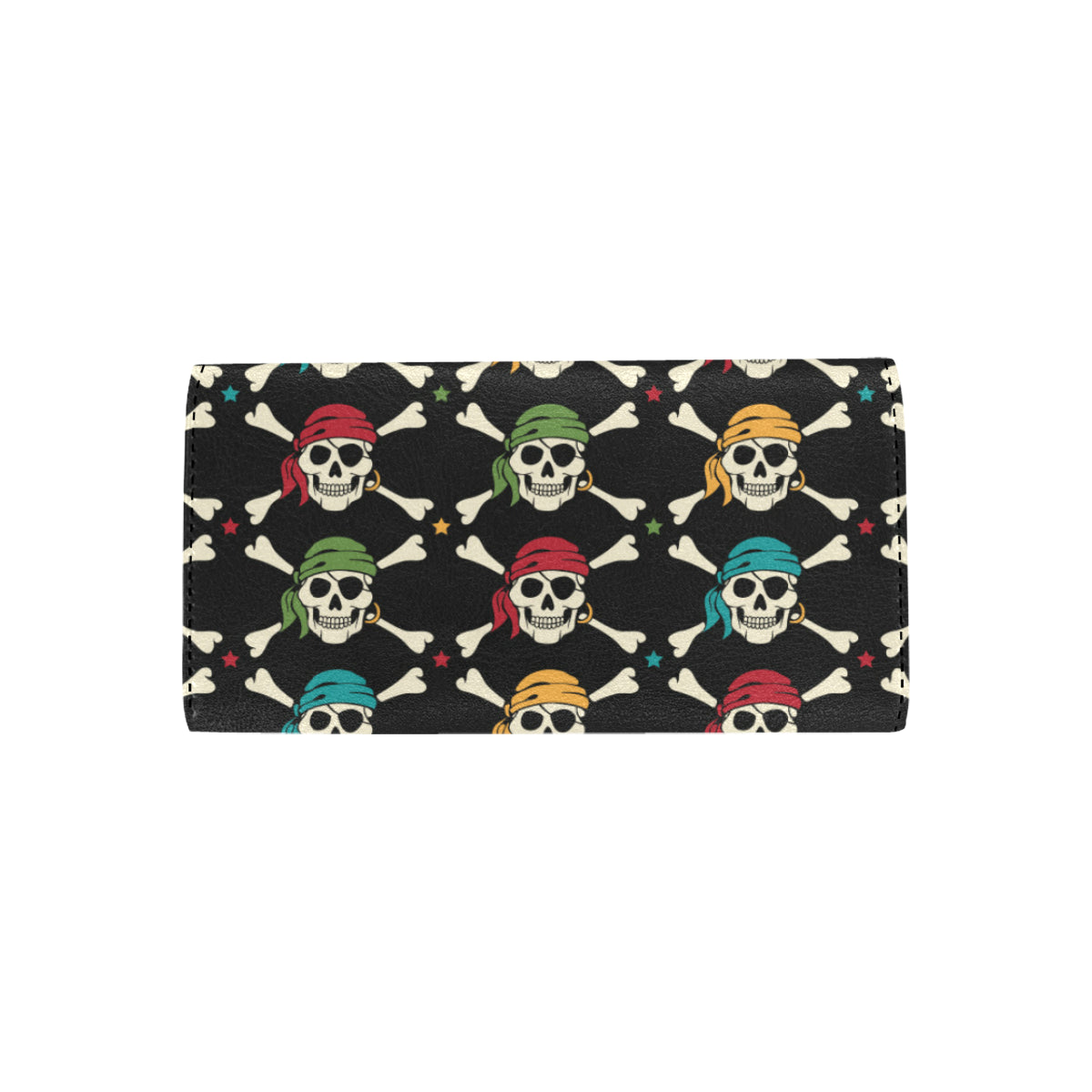 Pirate Pattern Print Design A01 Women's Trifold Wallet