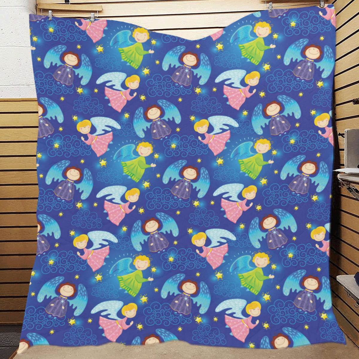 Angel Little Pattern Print Design 02 Premium Quilt