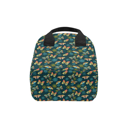 Butterfly Hand Draw Print Pattern Insulated Lunch Bag