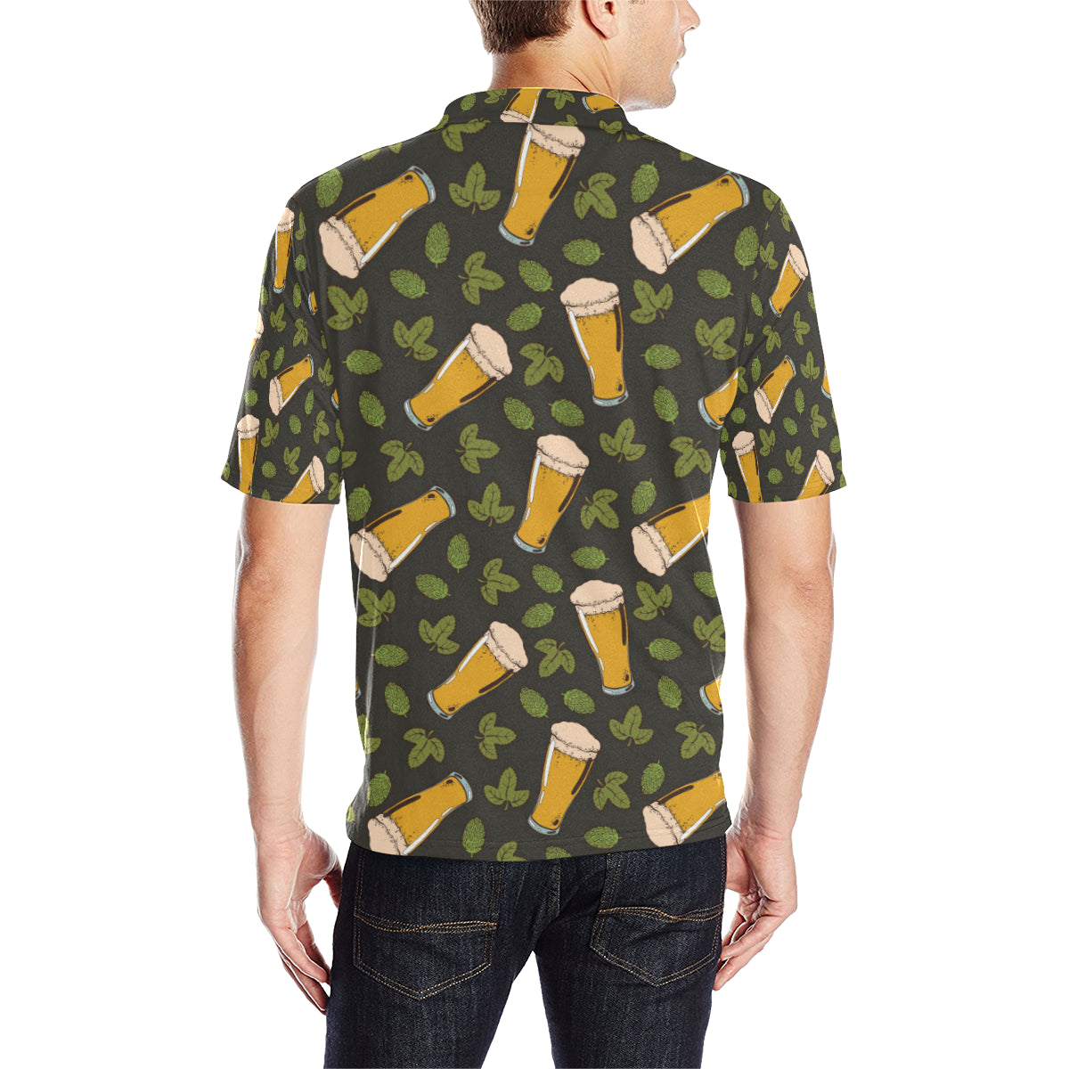 Beer Iris Pattern Print Design 02 Men Polo Shirt