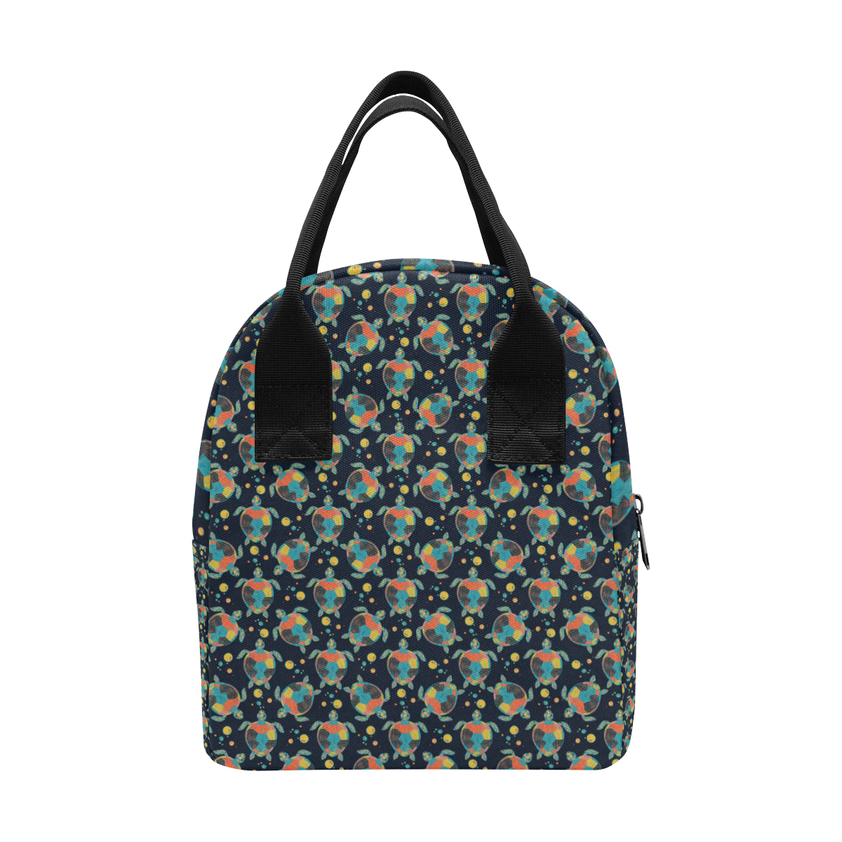 Sea Turtle Colorful with bubble Print Insulated Lunch Bag