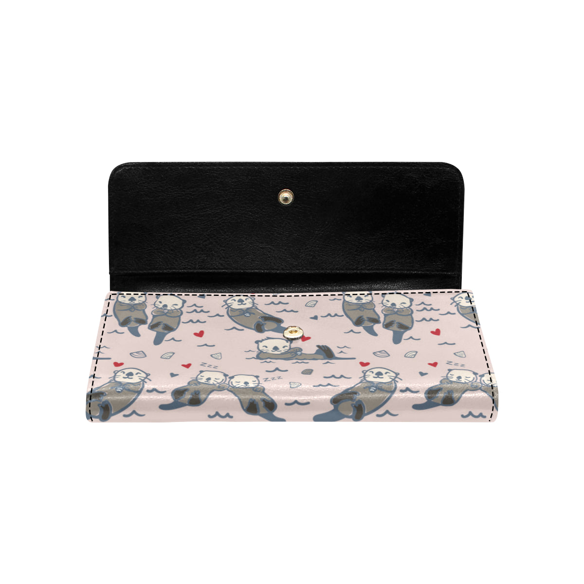 Sea Otter Pattern Print Design 02 Women's Trifold Wallet