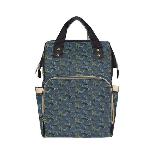 Koi Carp Gold Design Themed Print Diaper Bag Backpack