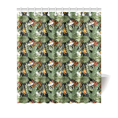 Bird Of Paradise Pattern Print Design 02 Shower Curtain