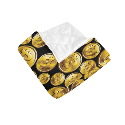 Bitcoin Pattern Print Design DO05 Premium Quilt