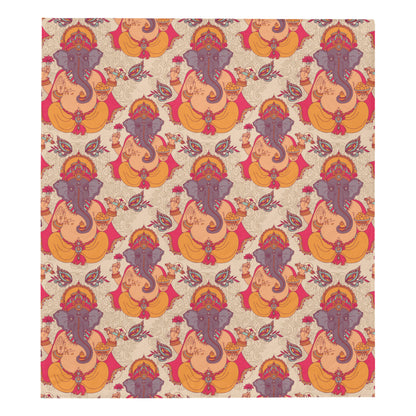 Ganesha Indian Pattern Print Design 02 Premium Quilt