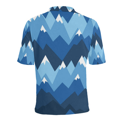 Mountain Pattern Print Design 04 Men Polo Shirt