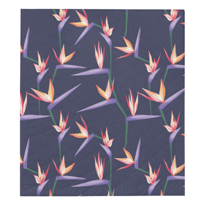 Bird Of Paradise Pattern Print Design BOP015 Premium Quilt